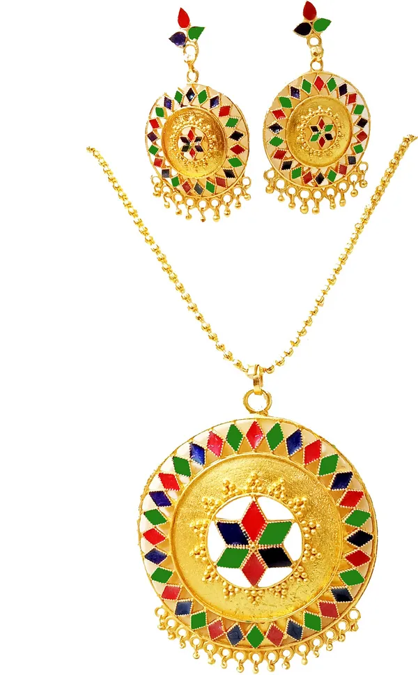Assamese_Traditional_Multi_Colour_Japi_Chain_Jewellery_Set_For_Women